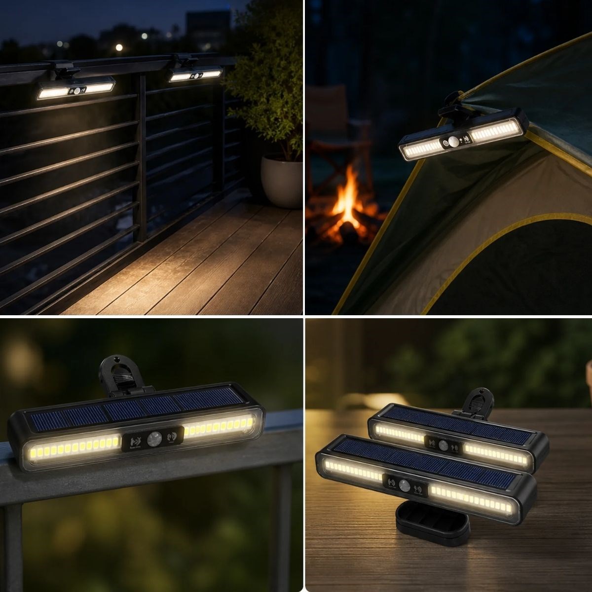 2’li Mandallı LED Solar Lamba - 36 LED - Hareket Sensörlü - 3 Modlu