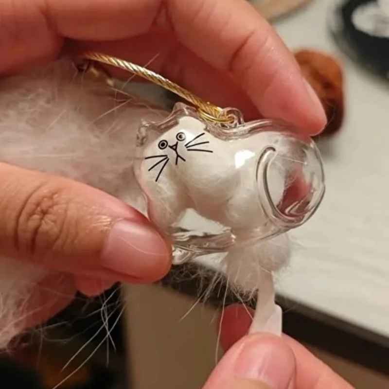 Kedi Şeffaf Anı Anahtarlığı - Kedi Figürlü - Karışık Model