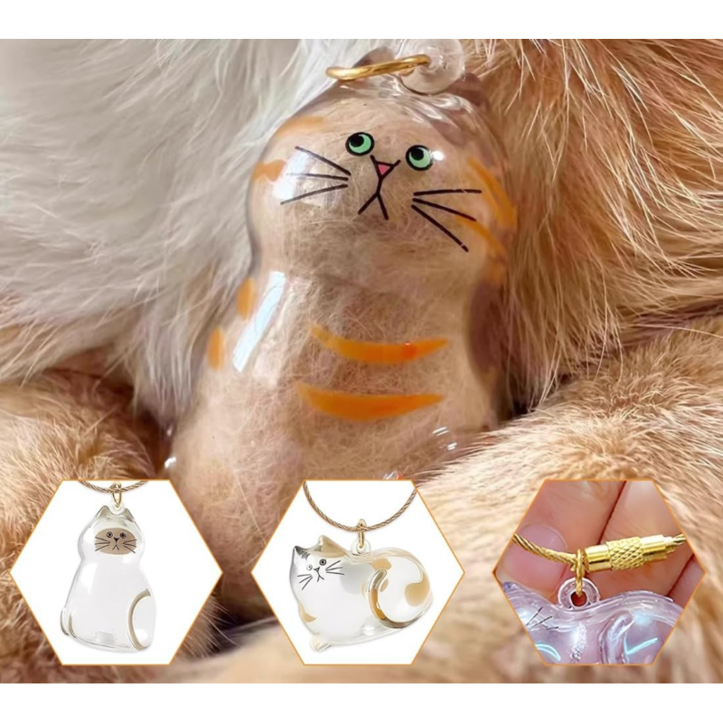 Kedi Şeffaf Anı Anahtarlığı - Kedi Figürlü - Karışık Model