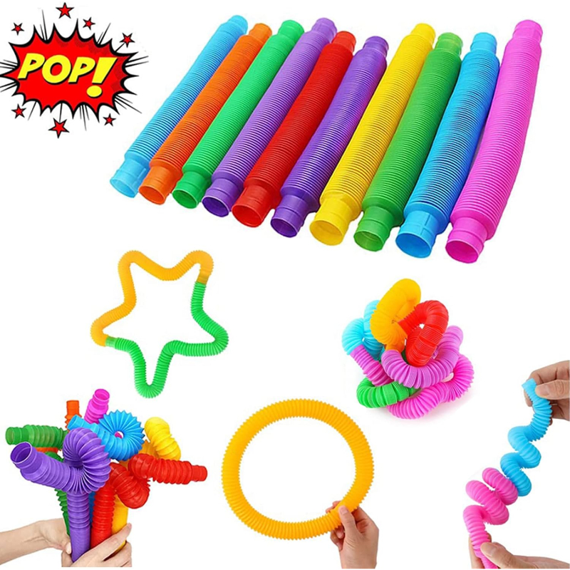 Boru Oyuncak - 6’lı Set - Rengarenk - Plastik