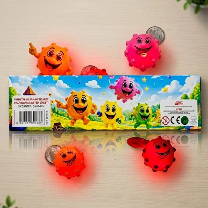 Vikvik Işıklı Top - 12’li Paket - Renkli - Sesli