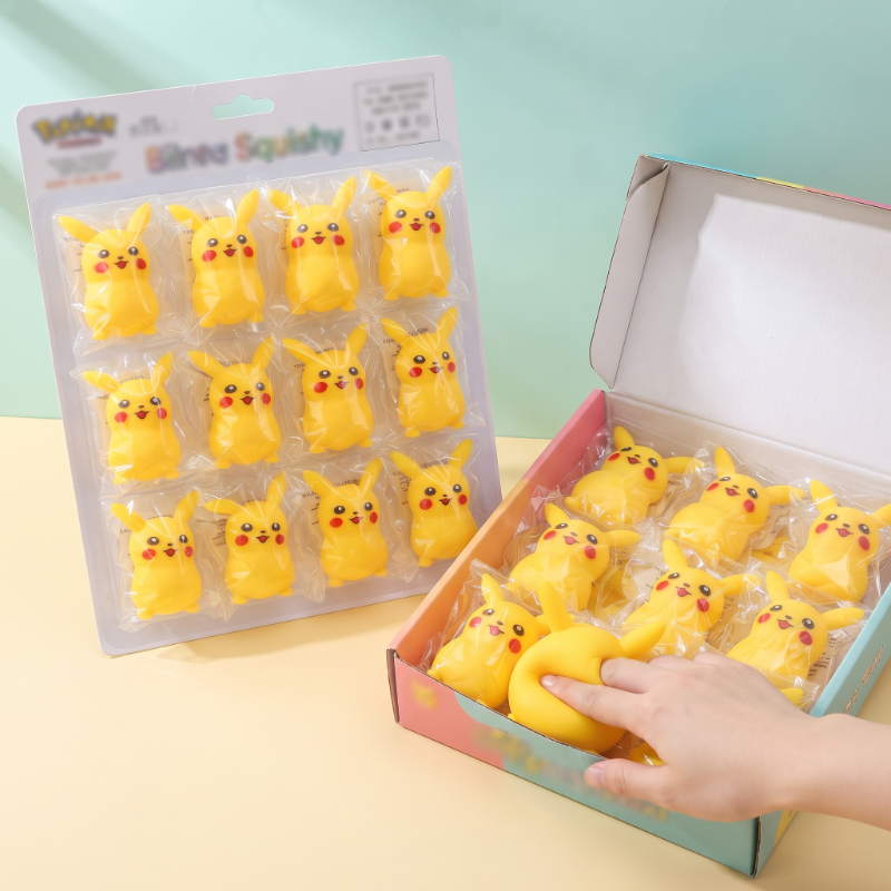 Pikaçu Tasarımlı Squishy - 12’li Paket - Yumuşak Oyuncak
