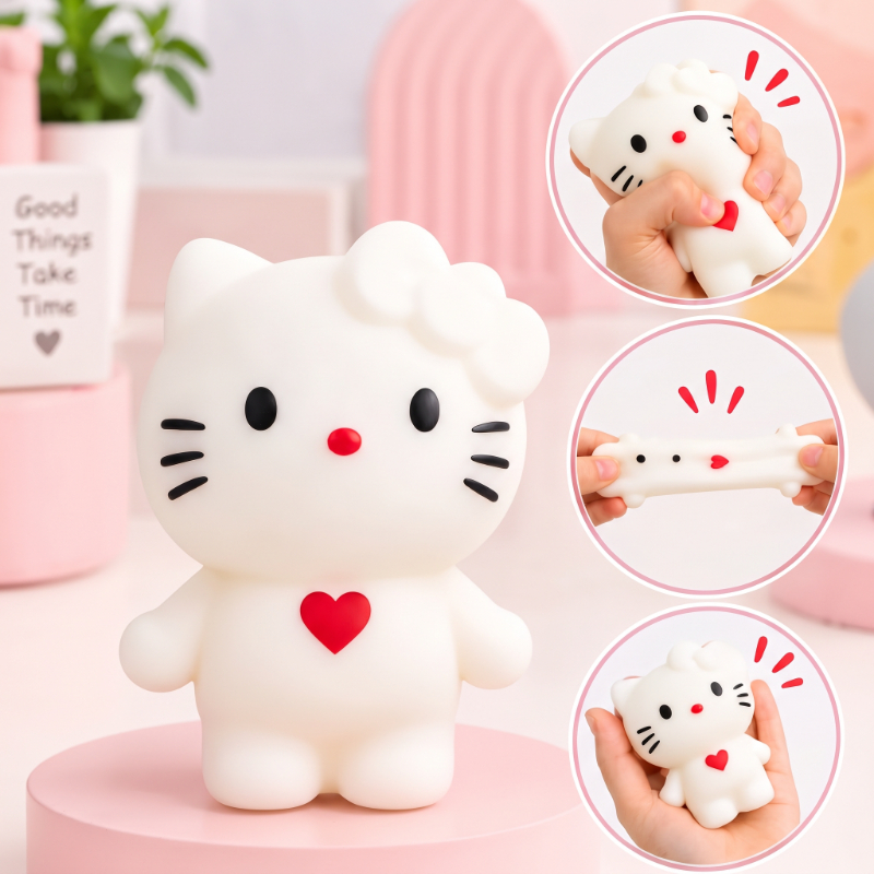 Hello Kitty Tasarımlı Squishy - 12’li Paket - Karışık Renk - Yumuşak Oyuncak