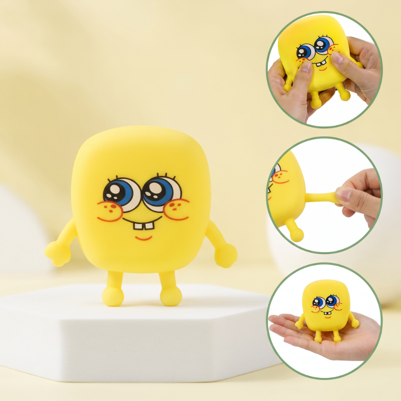 Sünger Bob Tasarımlı Squishy - 12’li Paket - Yumuşak Oyuncak - Farklı Model