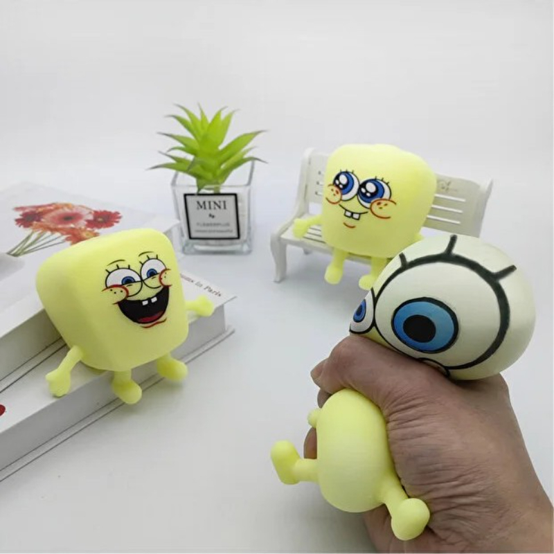 Sünger Bob Tasarımlı Squishy - 12’li Paket - Yumuşak Oyuncak - Farklı Model