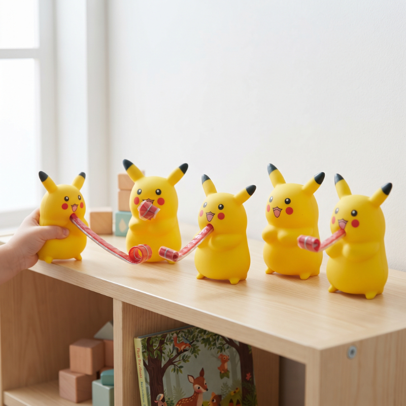 Düdüklü Pikaçu Tasarımlı Squishy - 12’li Paket - Sesli Oyuncak