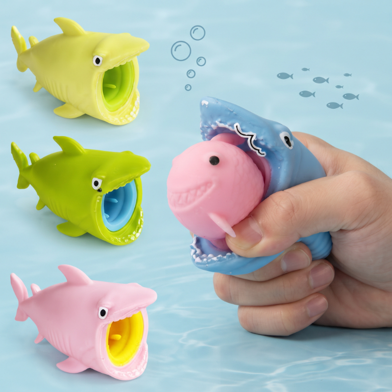Sürpriz Karakterli Köpek Balığı Tasarımlı Squishy - 12’li Paket - Minik Balıklı