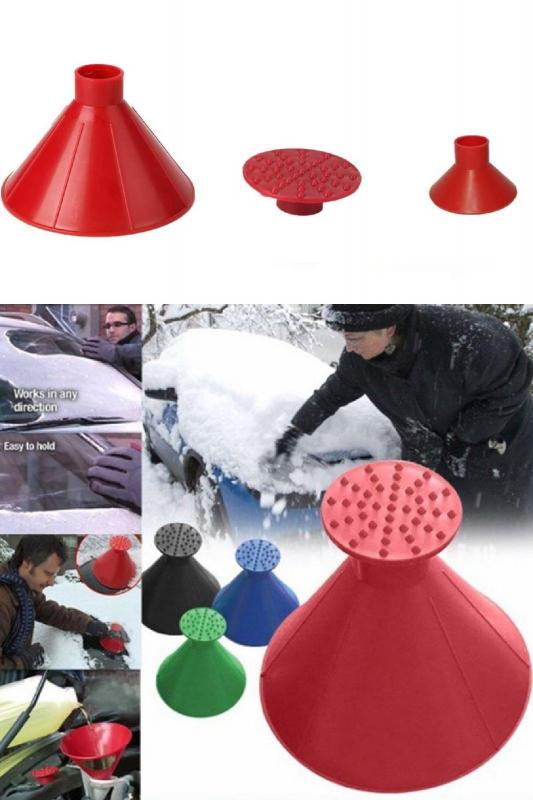 3 in 1 Araba Kar ve Buz Kazıyıcı Benzin Doldurma Hunisi 