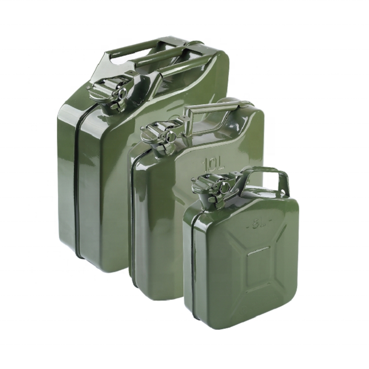 Biterse Metal Yakıt Bidonu 3 lü Set 5 lt, 10 lt, 20 lt Askeri Yeşil
