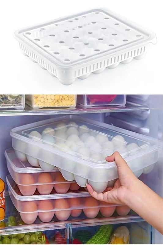 30 Lu Yumurta Saklama Kabı Kapaklı Bölmeli Yumurtalık Saklama Kutusu
