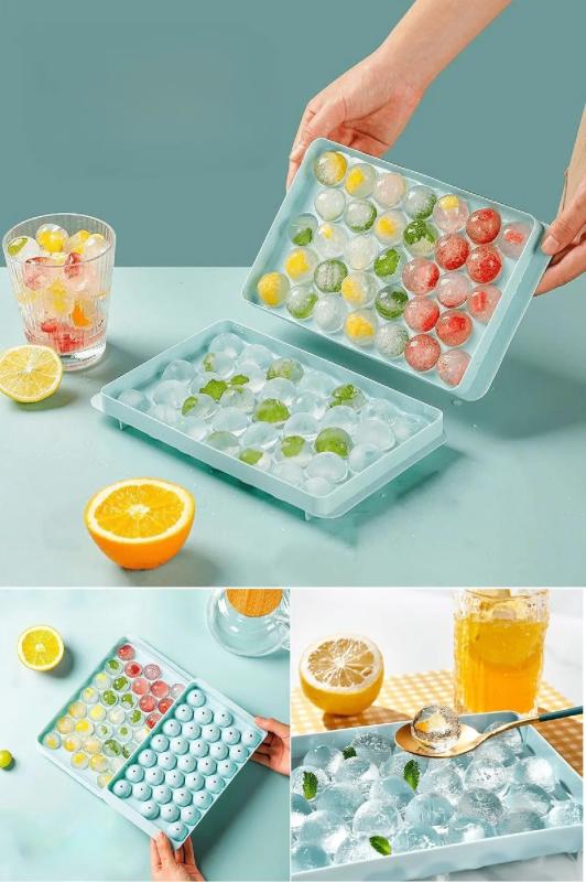 33 Hazneli Küre Buzluk Mini Top Buz Kalıbı 33 Bölmeli Buzluk 20 x 12 Cm