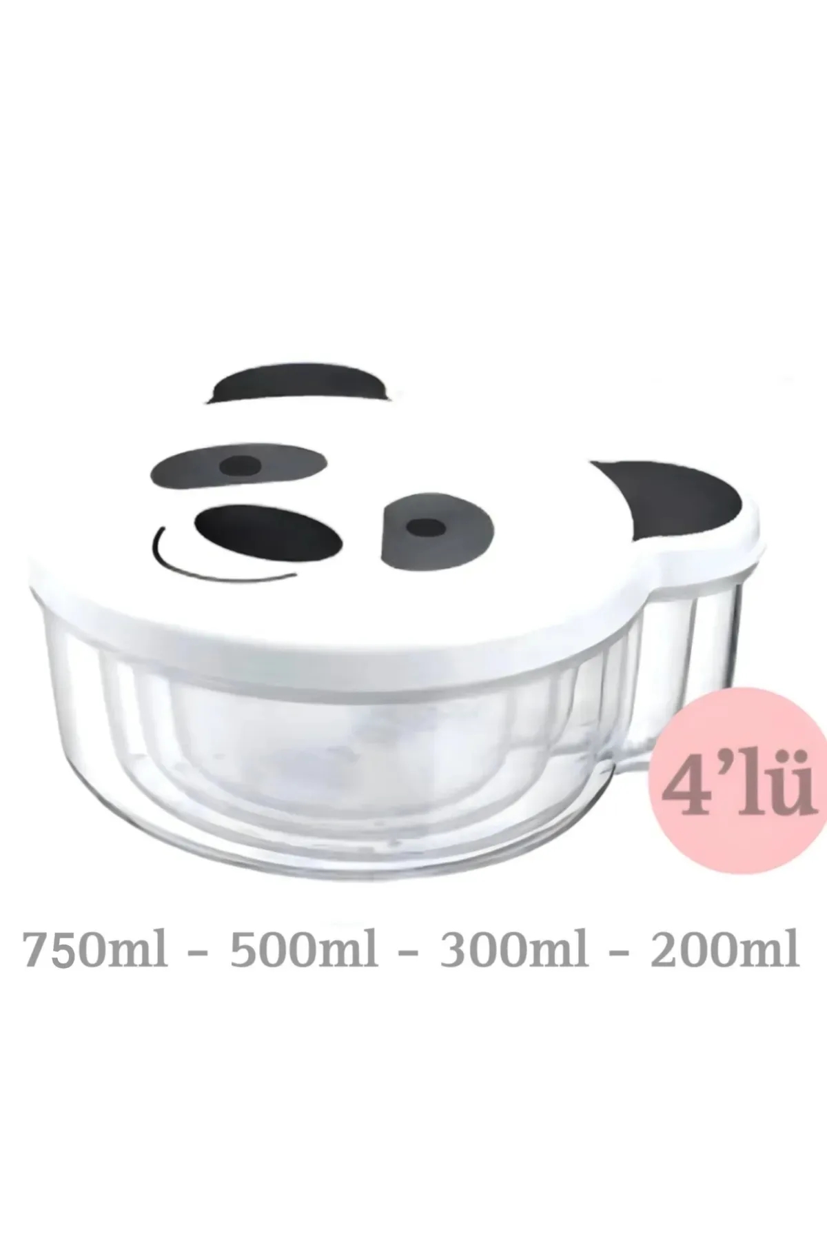 4 Lü Sevimli Fiğürlerde Saklama Kabı 200 ml 300 ml 500 ml 750 ml Saklama Kabı