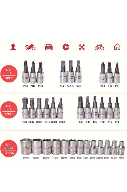 46 Parça Cırcırlı Lokma Takımı Çantalı Buji Soket Takımı Cırcır Kollu Lokma Takımı