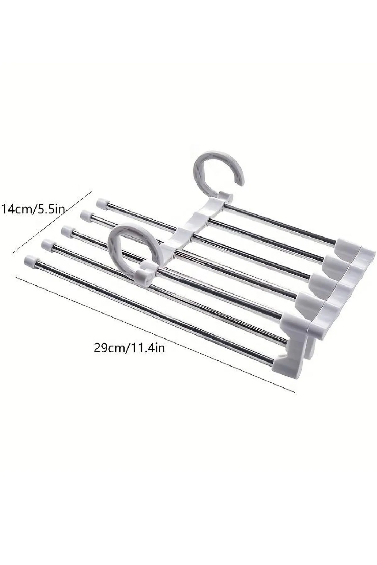 5 in 1 Pratik Yer Kaplamayan Haraketli Pantolon Askısı 5 Askılı Beyaz