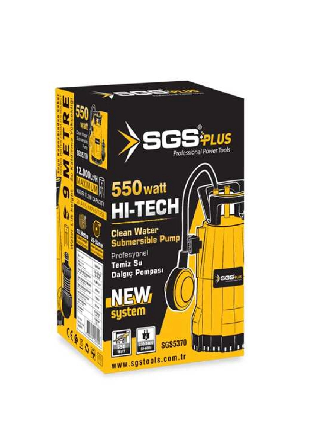 550 Watt 9 Metre Temiz Su Dalgıç Pompası SGS5370