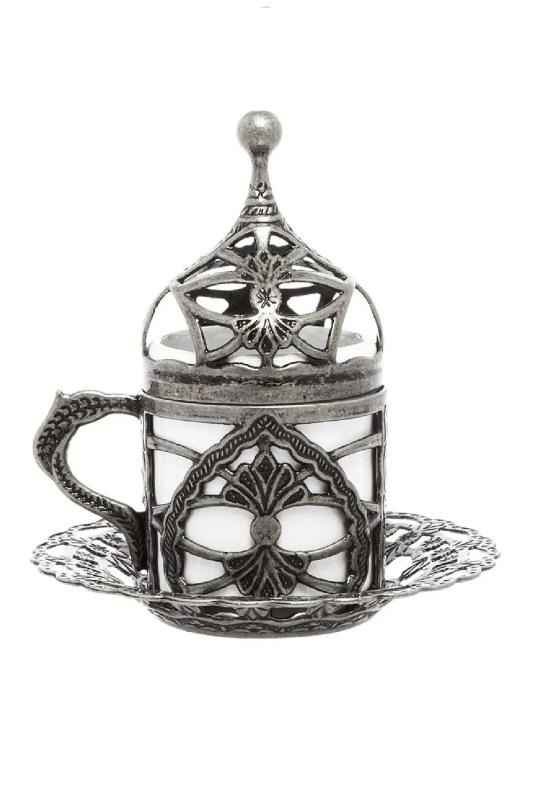 6 Kişilik Tam Takım Otantik Kahve Takımı Hürrem Kahve Fincanı Seti Eskitme