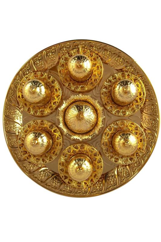 6 Kişilik Tam Takım Vintage Kahve Takımı Kahve Fincanı Seti Gold