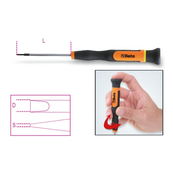 Düz Mikro Tornavida 1257LP 2,5
