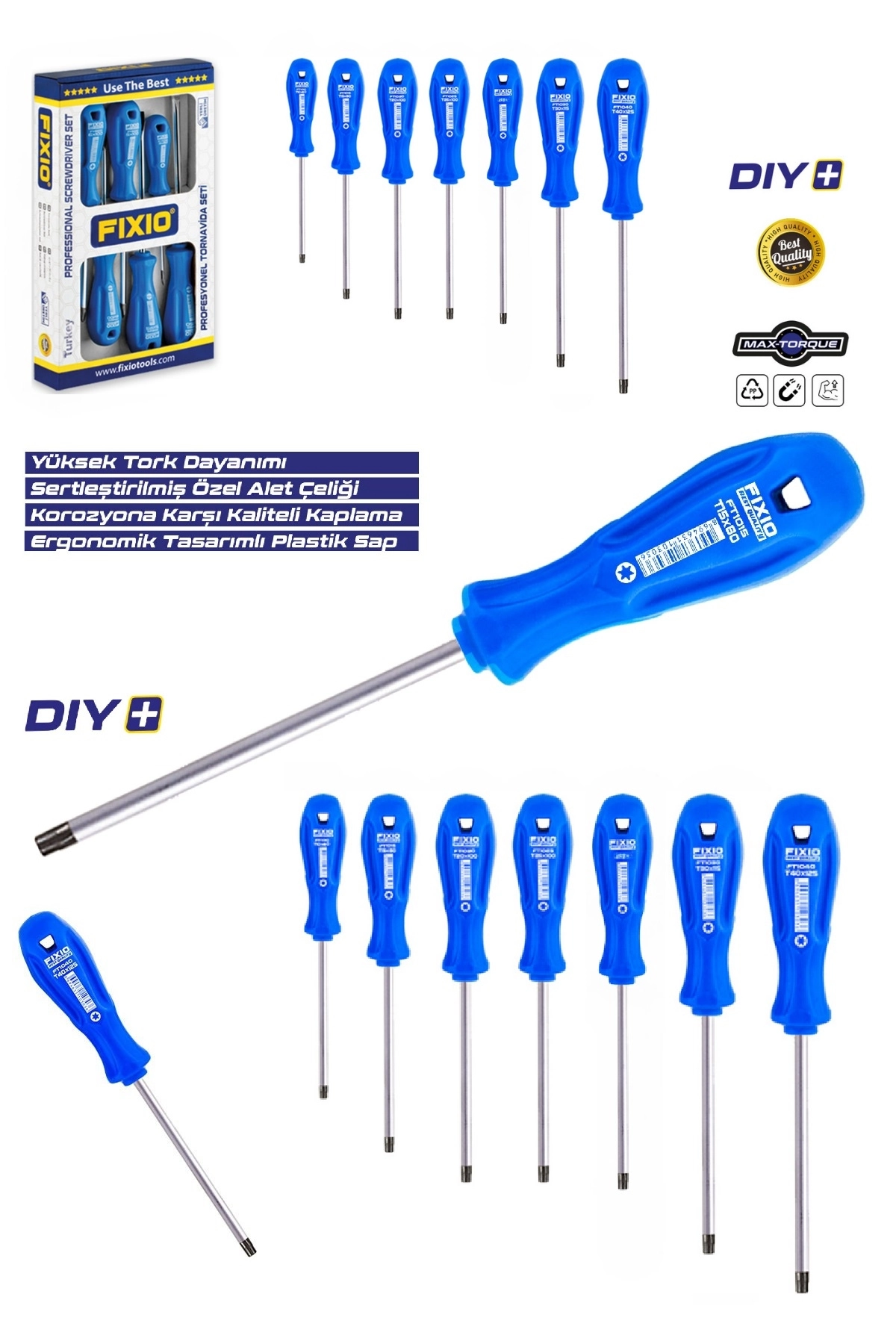 7 Parça Torx Tornavida Takımı Seti Fixio FT7000