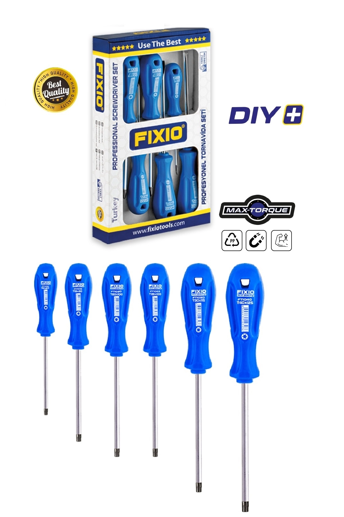 7 Parça Torx Tornavida Takımı Seti Fixio FT7000