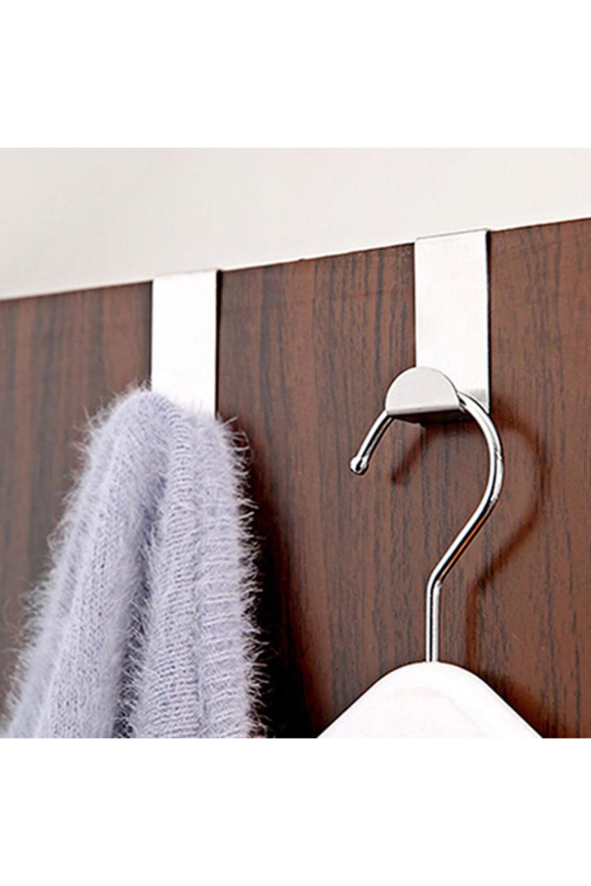 Kapı Arkası Metal Askı Şapka Pantolon Havlu Bornoz Şemsiye Elbise Askısı Oda Mutfak Banyo Askılık