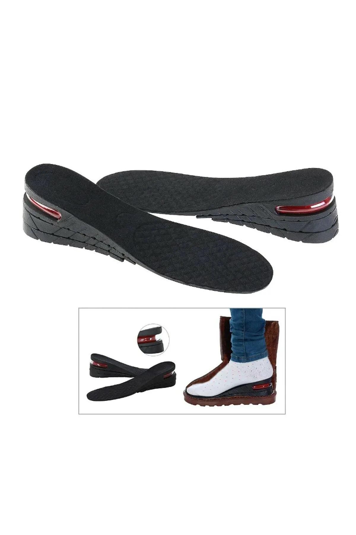 Etika - 7 cm Hava Yastıklı Boy Uzatıcı Uzatma Tabanı Gizli Tabanlık Uzatan Topuk Tam Boy Ayakkabı Tabanlığı