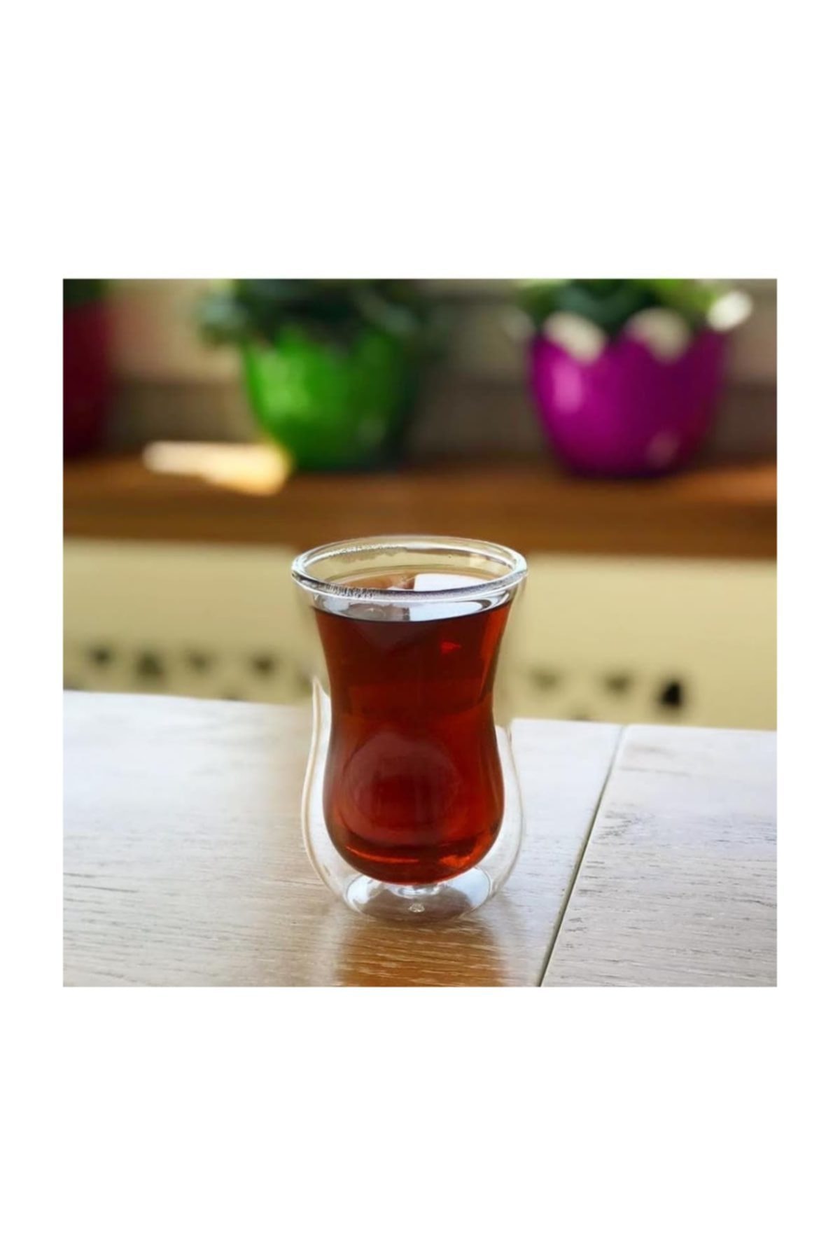 Biterse Çift Cidarlı Çift Katmanlı Çay Bardak Cidarlı Çay Bardağı 2 Li