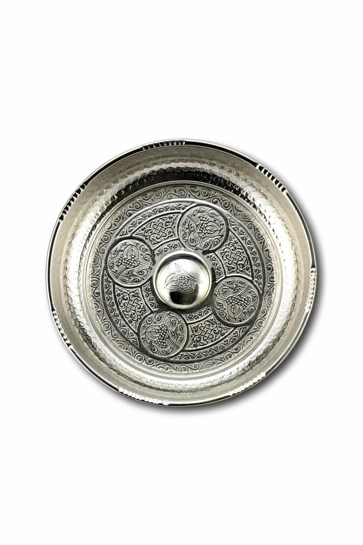 Biterse Orijinal Osmanlı Motifli Bakır İşlemeli Hamam Tası Nikel 16 cm