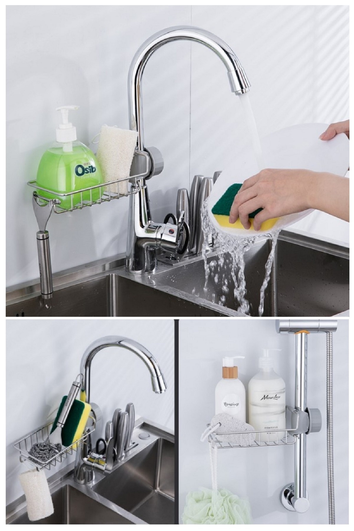 Biterse Mutfak ve Banyo Organizer Demir Raf Tek Katlı