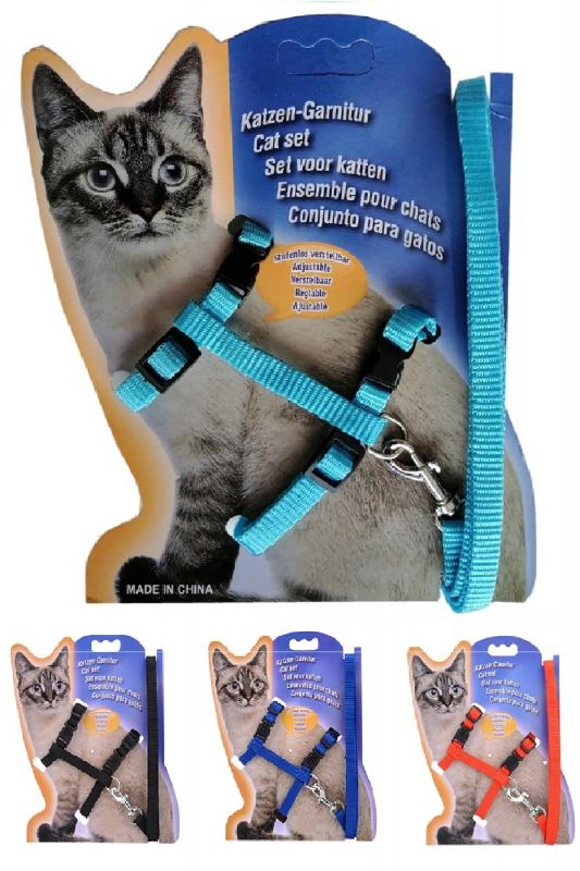Biterse Kedi Tasması Ayarlanabilir Kedi Gezdirme Göğüs Tasması 120 Cm Mavi