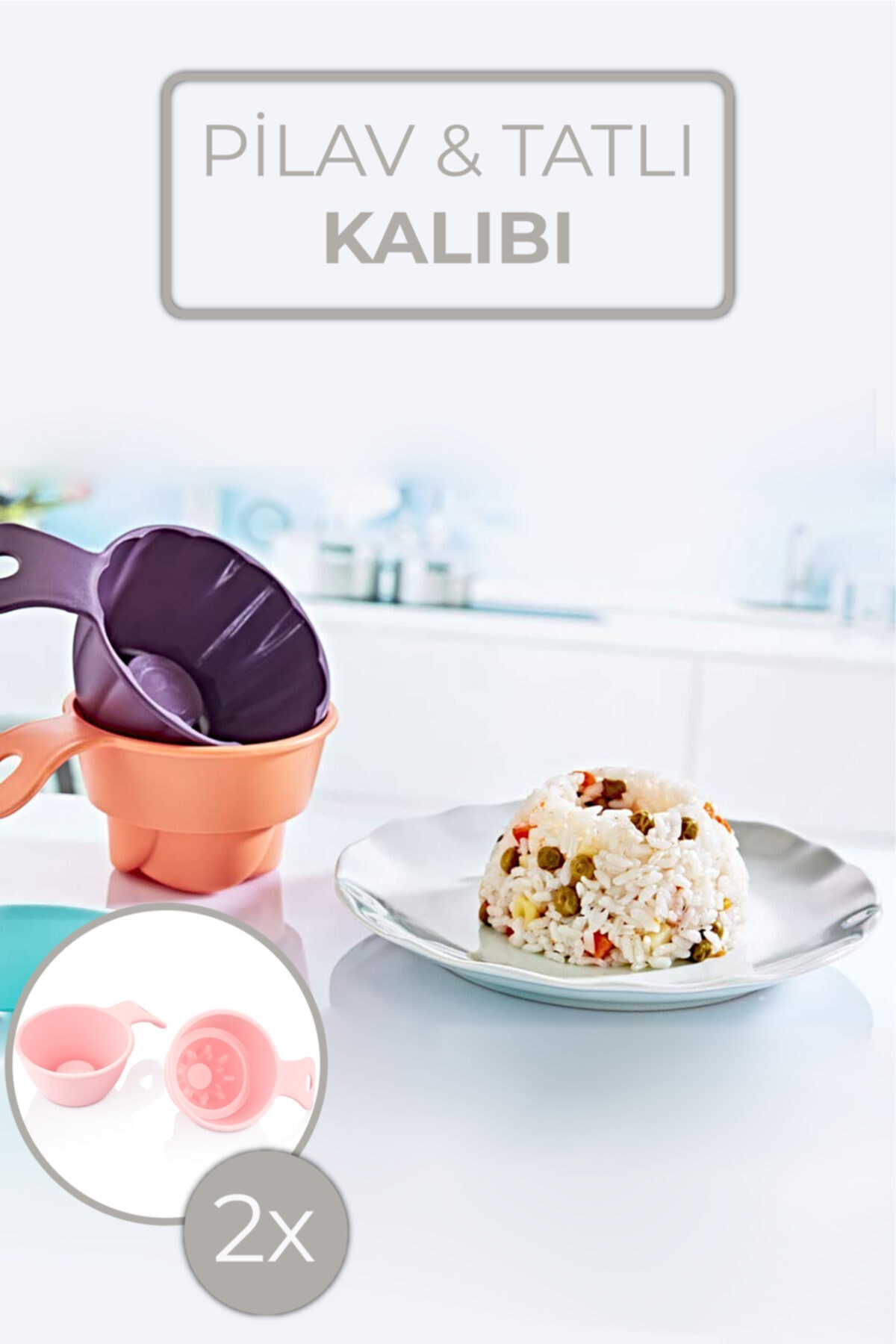 Biterse 2 Li Pilav ve Tatlı Kalıbı Şekillendirici Kalıp