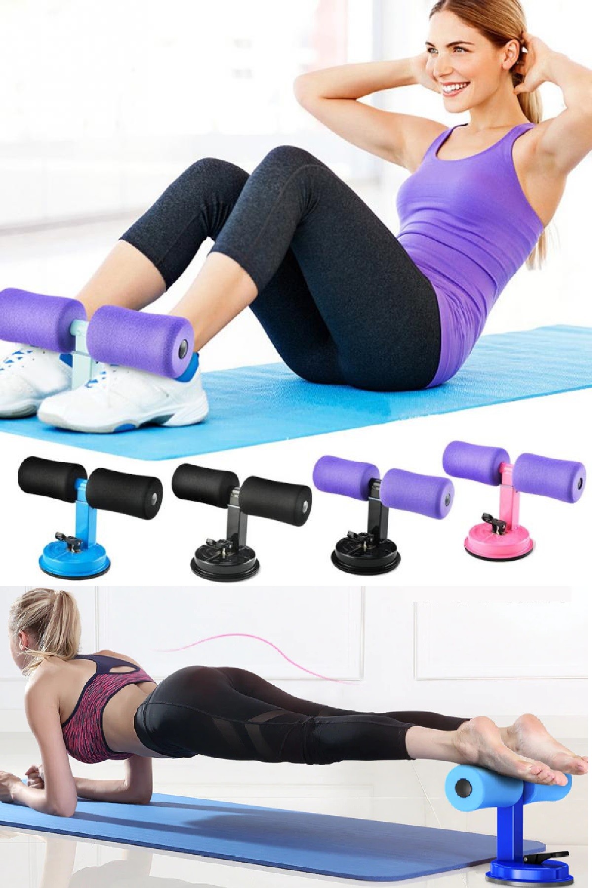 Biterse Ayarlanabilir Vantuzlu Mekik Çekme Spor Aleti