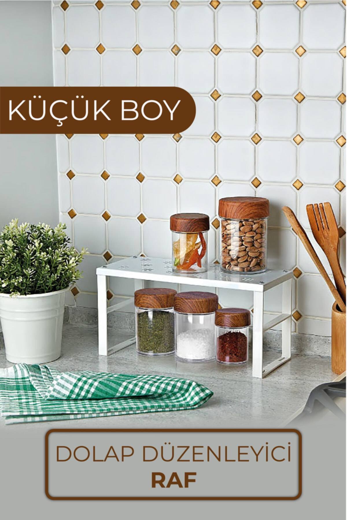 Biterse Küçük Boy Metal Tezgah ve Dolap İçi Raf Düzenleyici