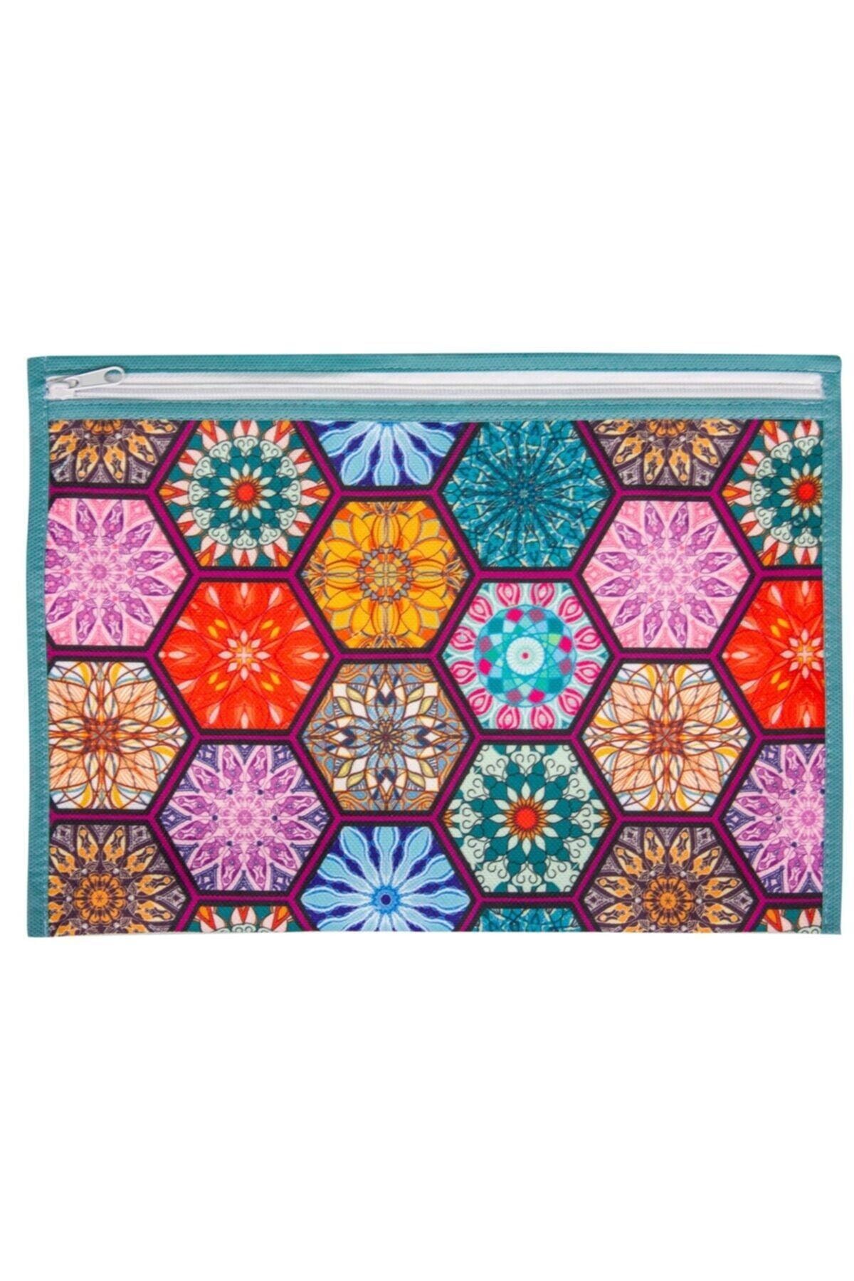 Biterse Otantik Desenli 6 Parça Seyahat Tipi Bavul İçi Organizer Set
