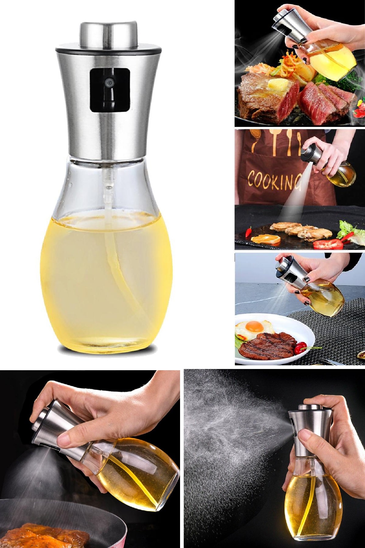 Biterse 200 ml Pompalı Sprey Yağdanlık Sprey Yağlık Sirkelik Cam Sprey Yağlık