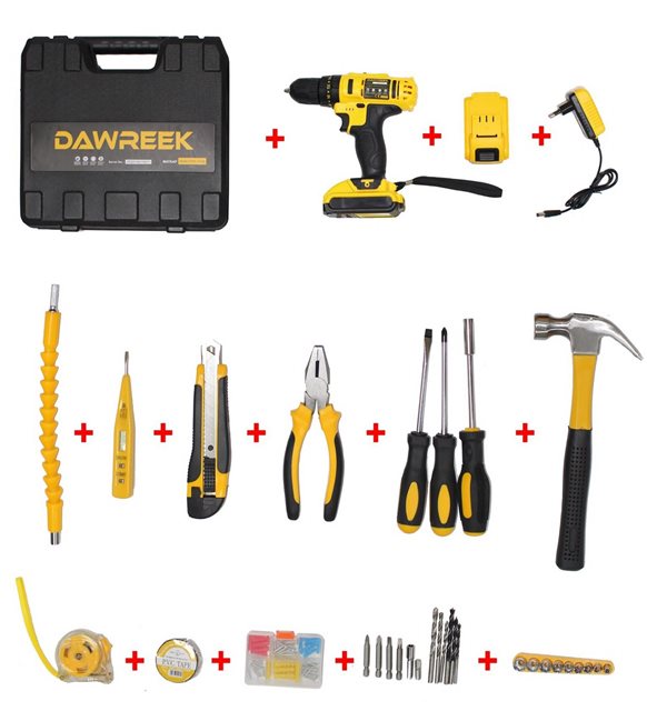 Biterse Dawreek 24v DARBELİ Şarjlı Matkap & Vidalama Çantalı 35 Parça Set
