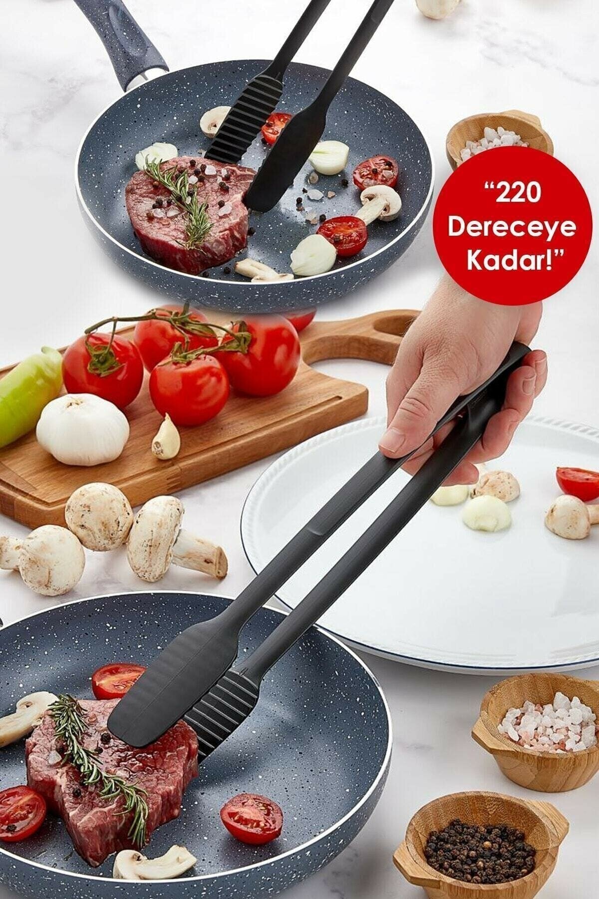 Biterse Yanmaz Yapışmaz Servis Ve Izgara Maşası Plastik ( Yüksek Isıya Dayanıklı )
