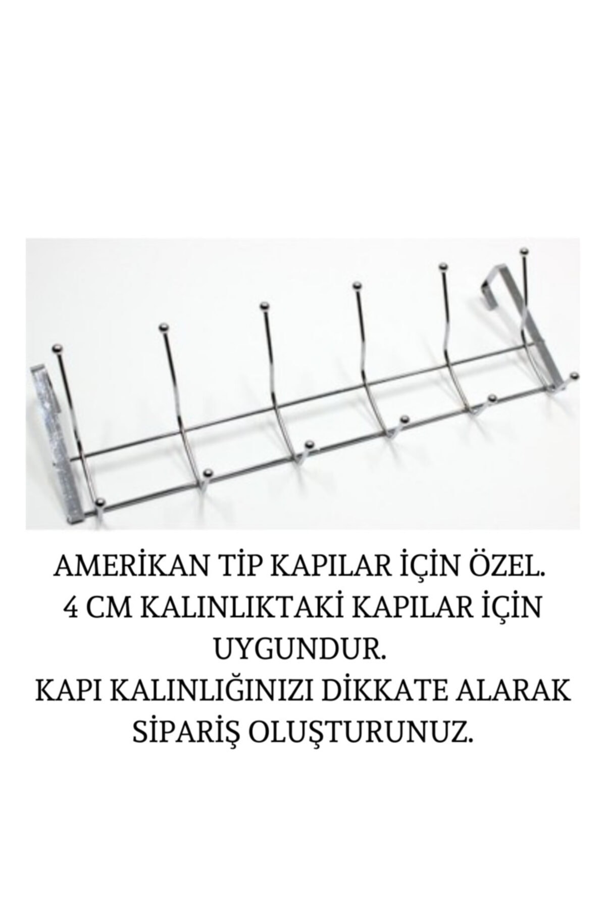 Biterse Amerikan Kapı Arkası Askılığı 12 Kancalı Paslanmaz Krom Pratik Askılık