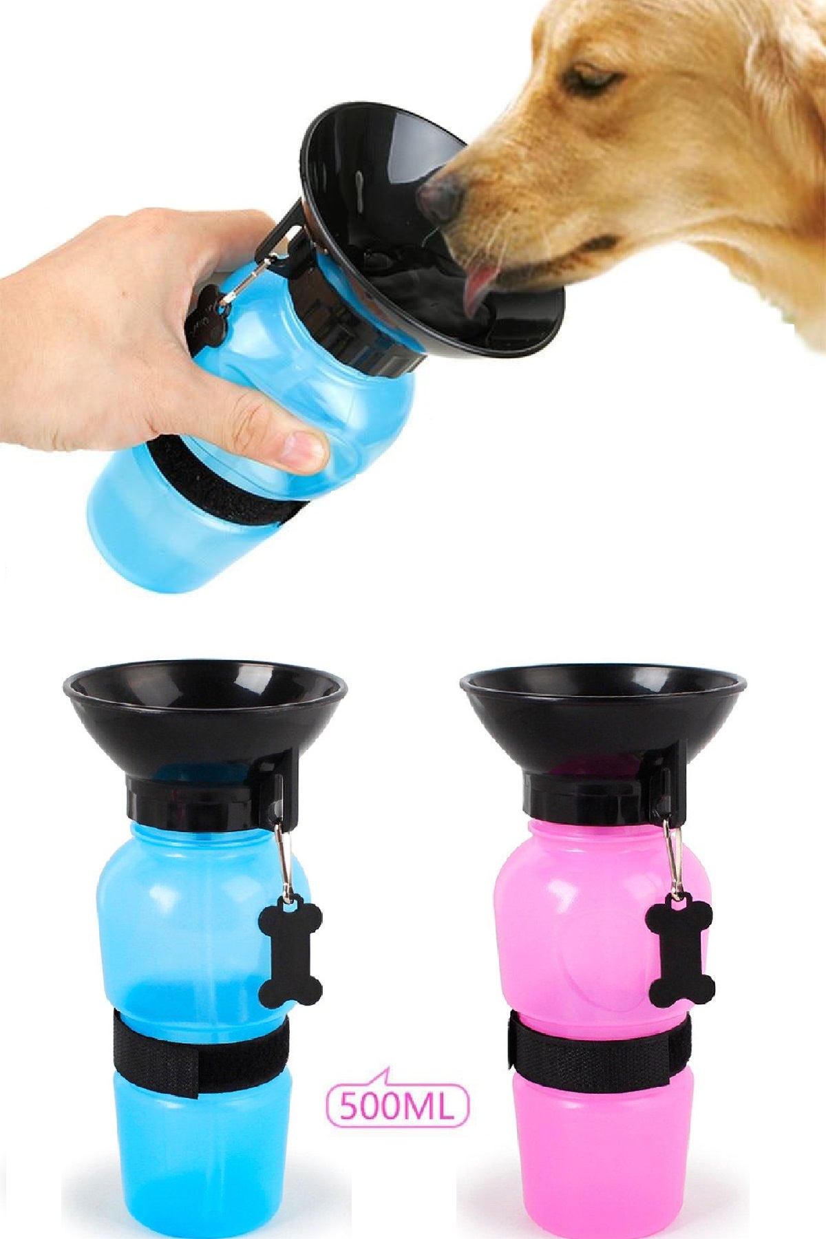 Biterse Yeni Nesil 500ml Köpek Seyahat Suluğu Su Şişesi - 1 Adet