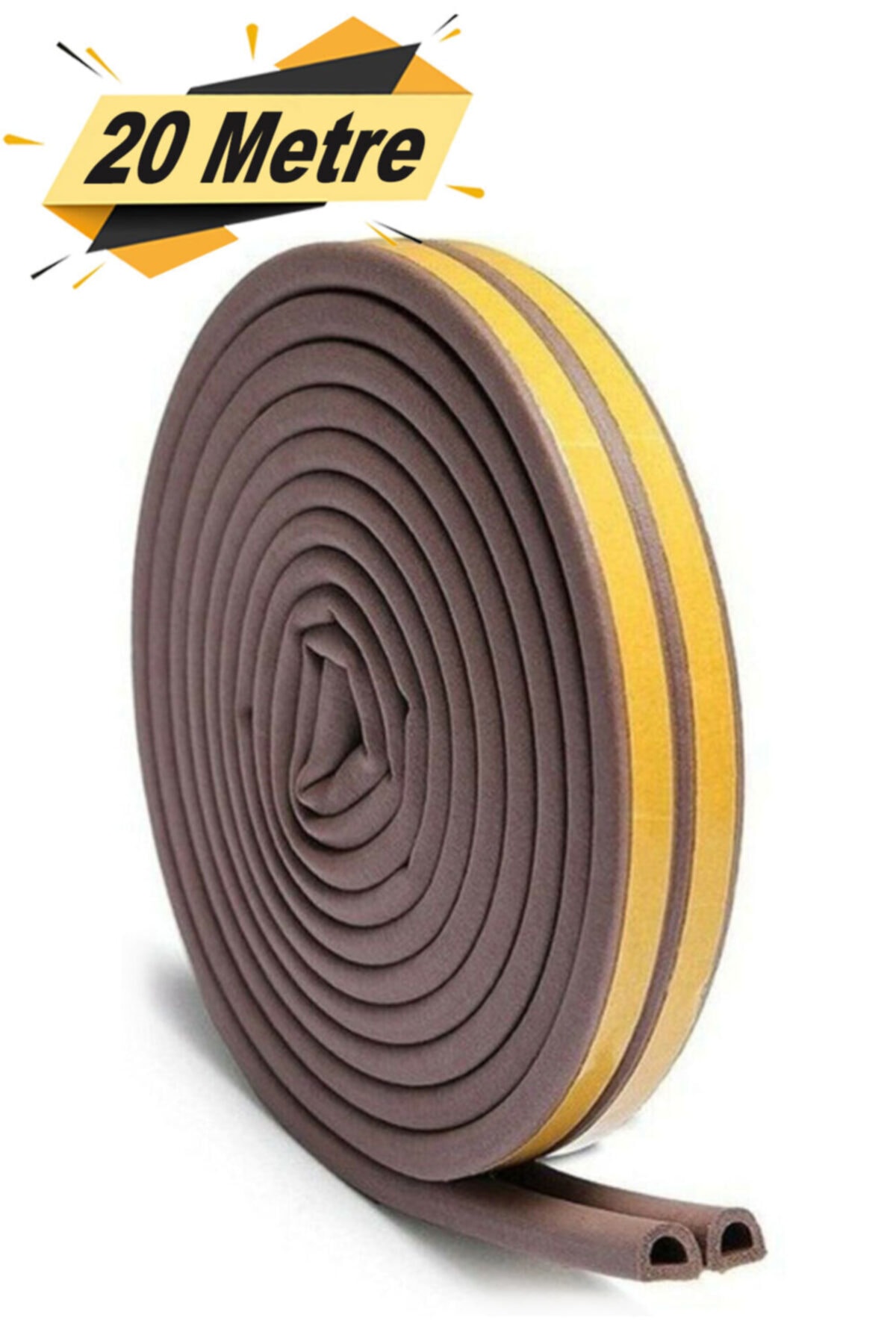 Kapı Pencere Bandı Fitili Yapışkanlı Soğuk İzolasyon Bant 10 x 2-20 Metre Kahverengi