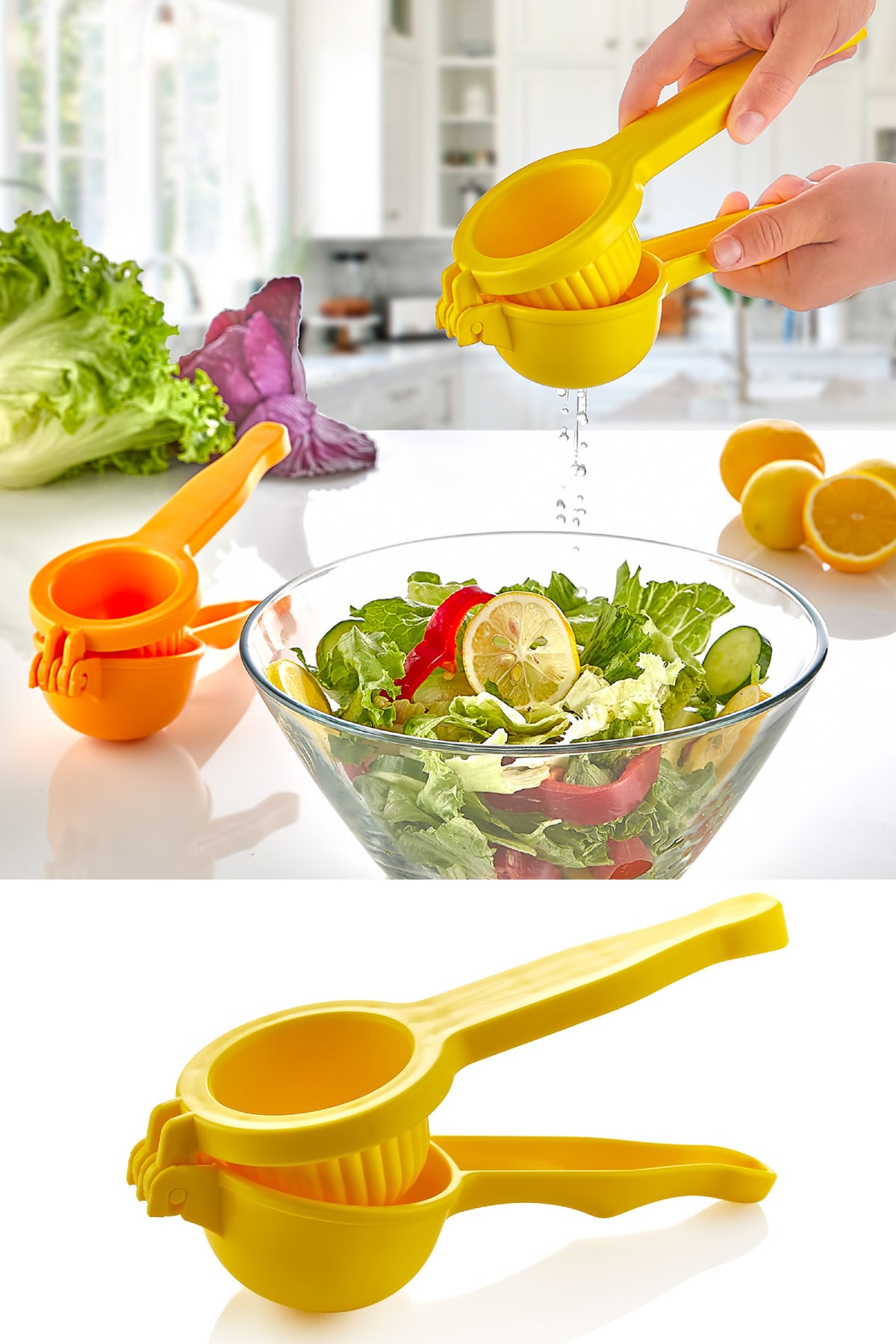 Biterse Pratik Sert Plastik Limon Sıkacağı - Limon Press