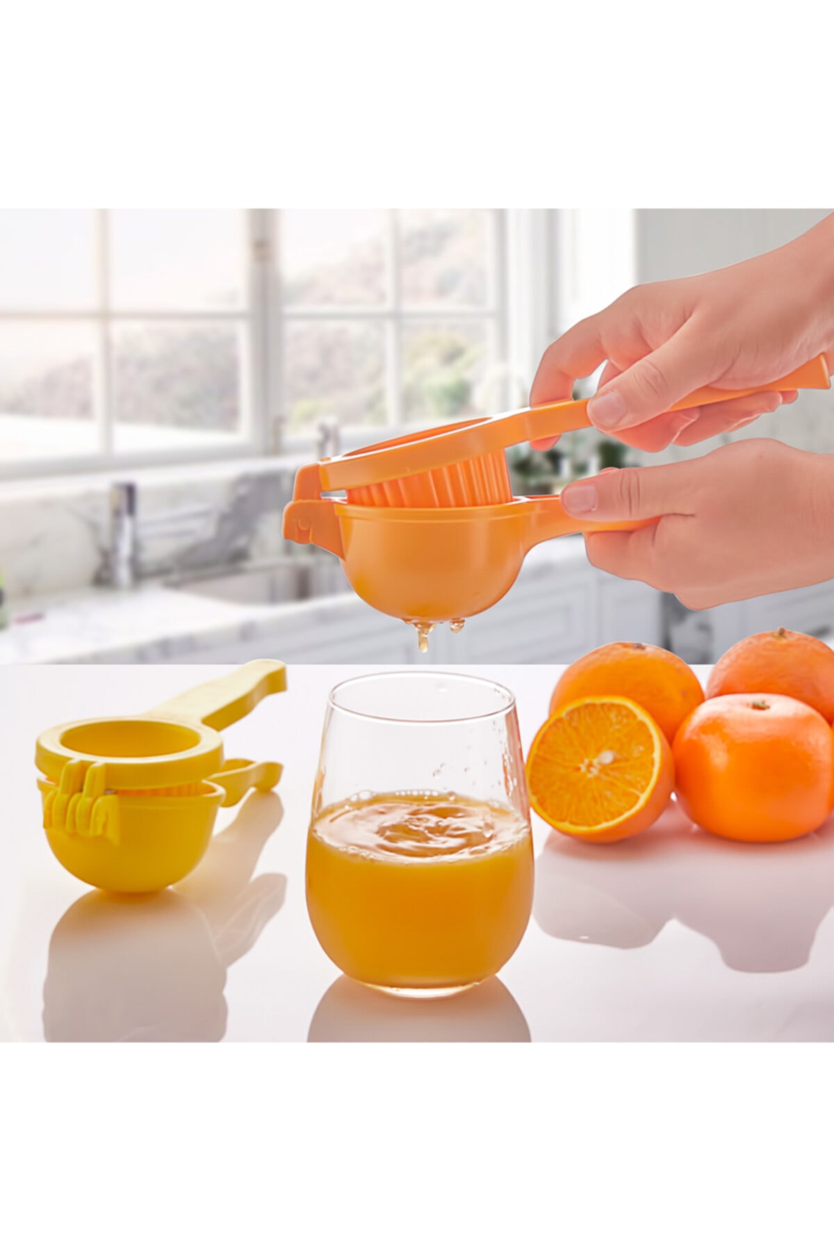 Biterse Pratik Sert Plastik Limon Sıkacağı - Limon Press