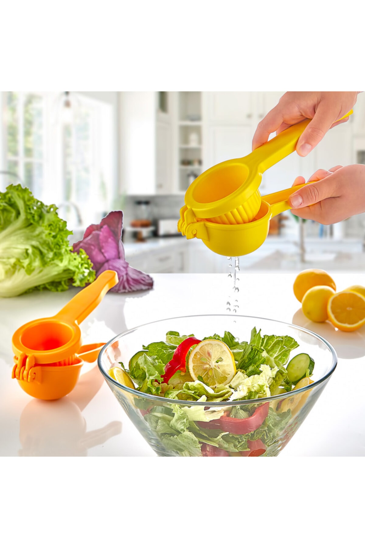 Biterse Pratik Sert Plastik Limon Sıkacağı - Limon Press