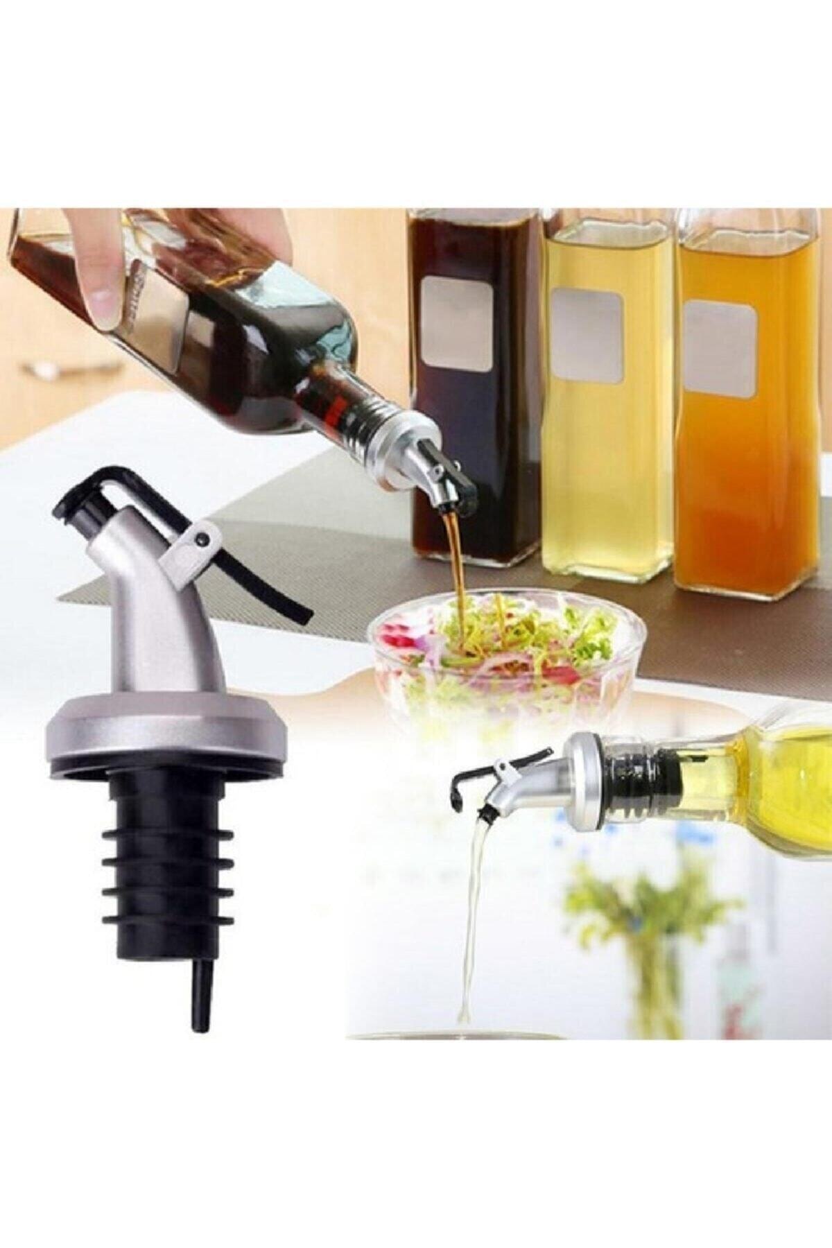 Biterse 3 lü Kapaklı Şişe Ucu Servis Aparatı Damlalık Yağdanlık Tıpa Tapa Mantar