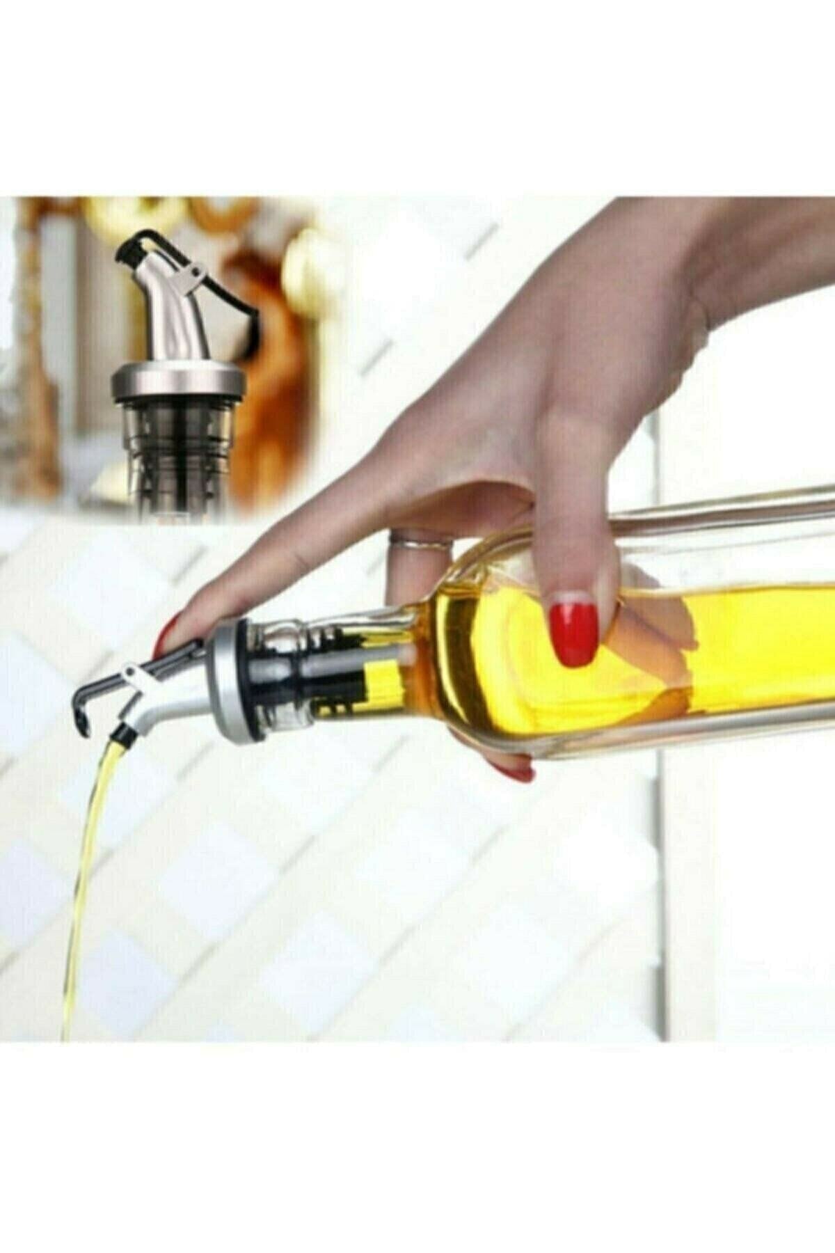 Biterse 3 lü Kapaklı Şişe Ucu Servis Aparatı Damlalık Yağdanlık Tıpa Tapa Mantar