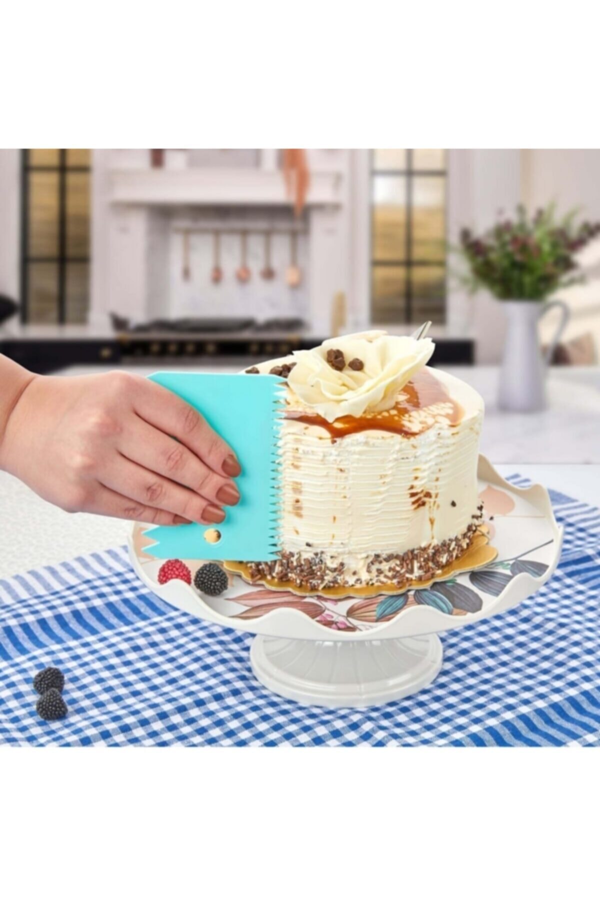Biterse 3’lü Hamur Kesici, Kazıyıcı Pasta ve Hamur İşi Şekillendirici Dekor Seti