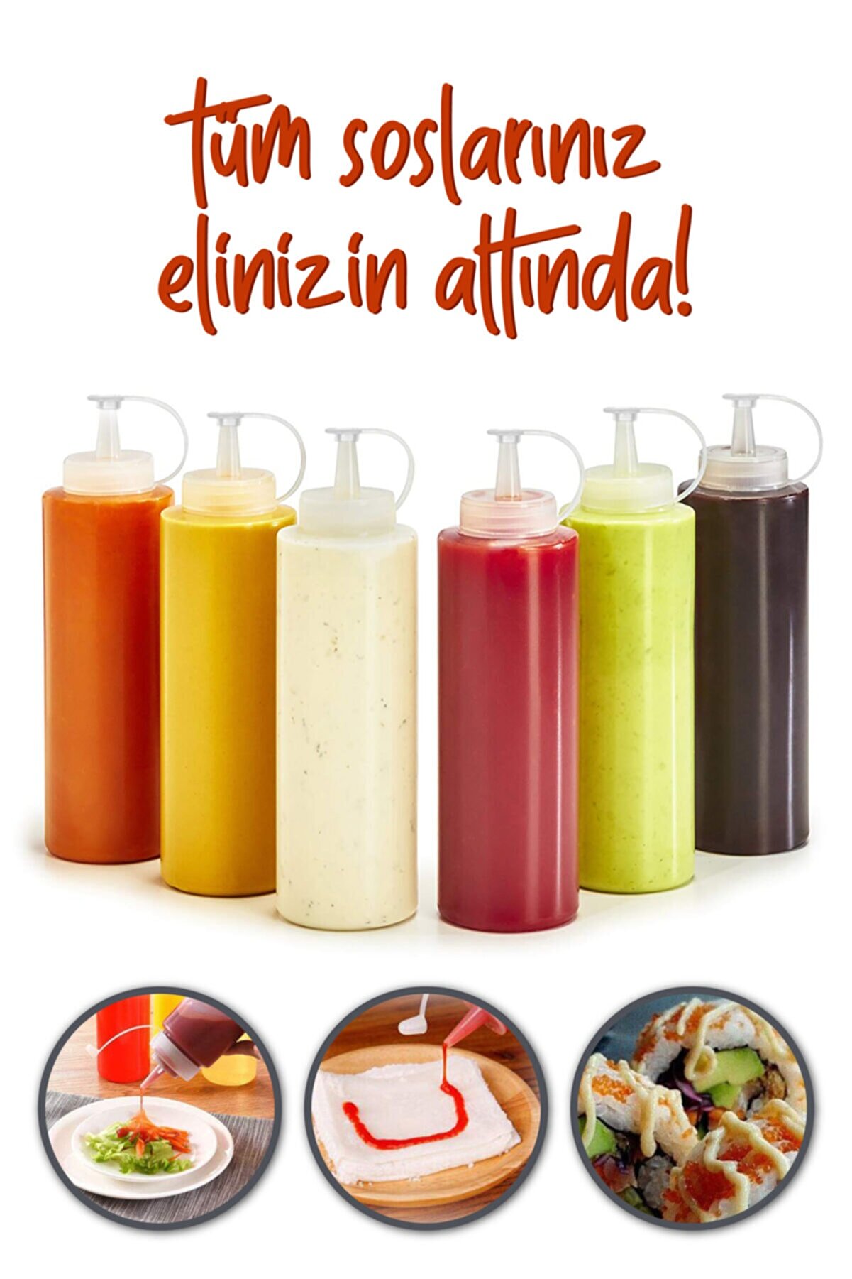 Biterse 2’li Sızdırmaz Kapaklı Plastik Sos Şişesi