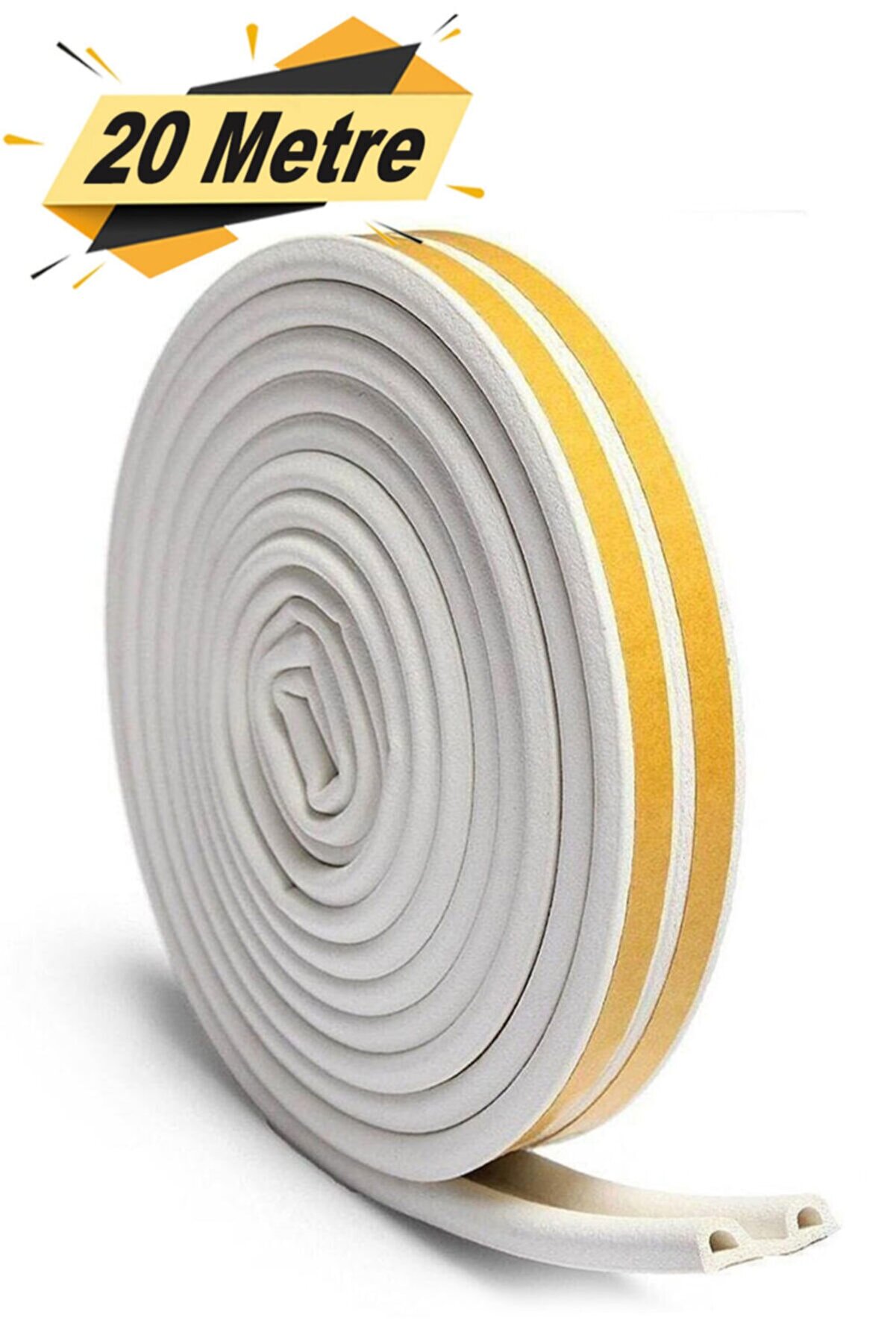 Kapı Pencere Bandı Fitili Yapışkanlı Soğuk İzolasyon Bant 10 x 2-20 Metre Beyaz