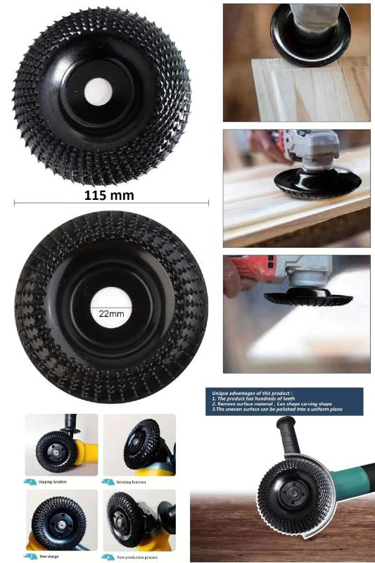 Açılı Ahşap Ağaç Törpü Disk Eğe Ahşap Şekillendirici Ahşap Oyma 115 Mm