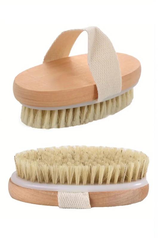 Ahşap Doğal At Kılı Naturel Selülit Fırçası
